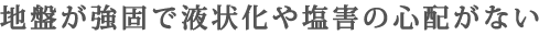 地盤が強固で液状化や塩害の心配がない
